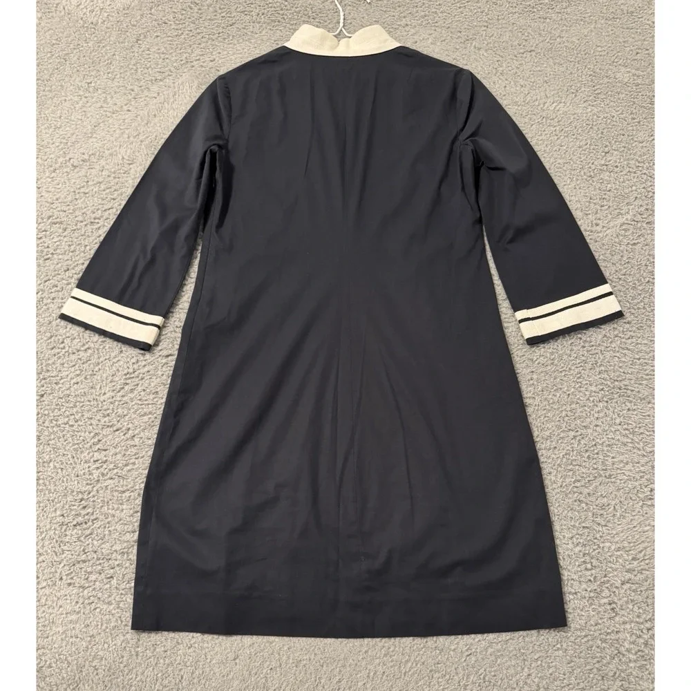 TORY BURCH Navy White Tory Tunic Dress Size 2 Cruise Resort‎